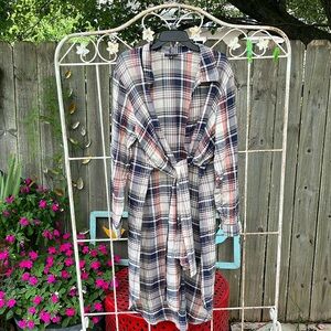 Thread Story, overlay plaid shirt maxi ,NWOT, size 2X